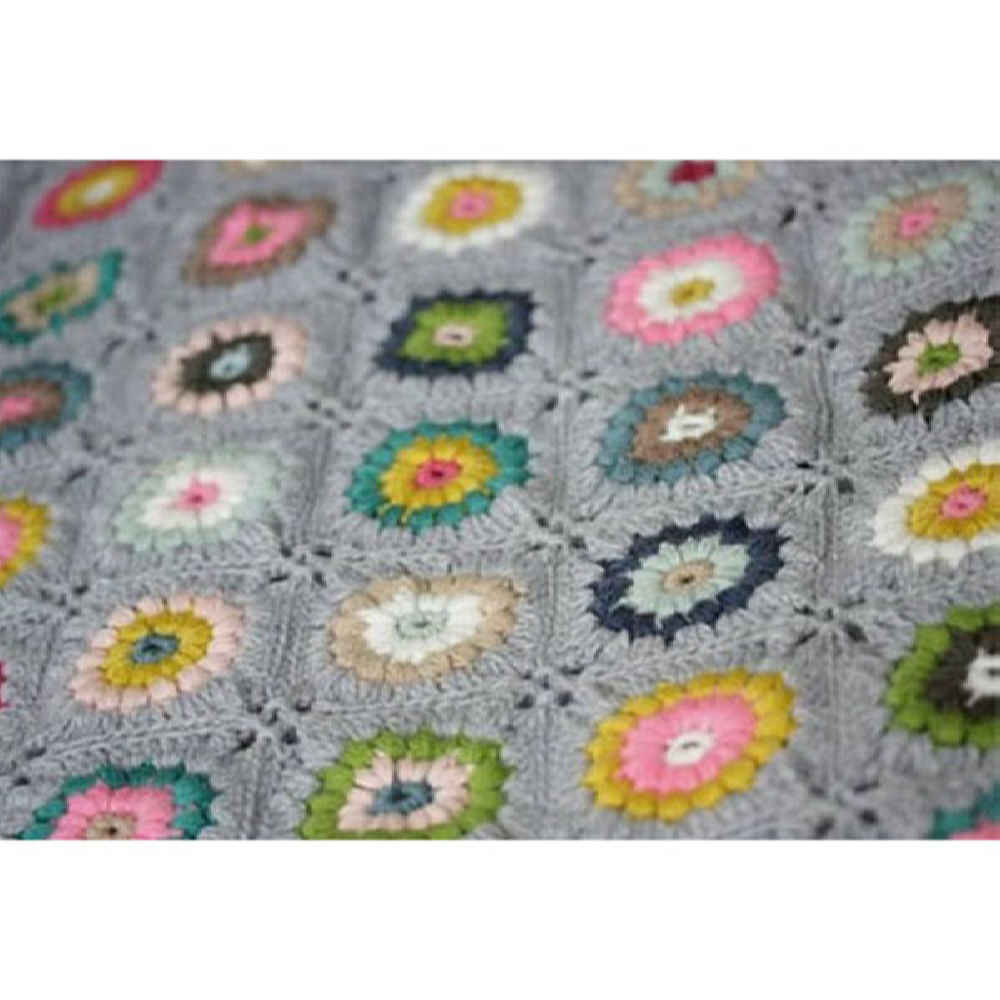 Plaid au Crochet pour Canapé et Lit Motif Bohème à Carreaux Delbar