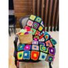 Plaid au Crochet pour Canapé et Lit Motif Bohème à Carreaux Homa