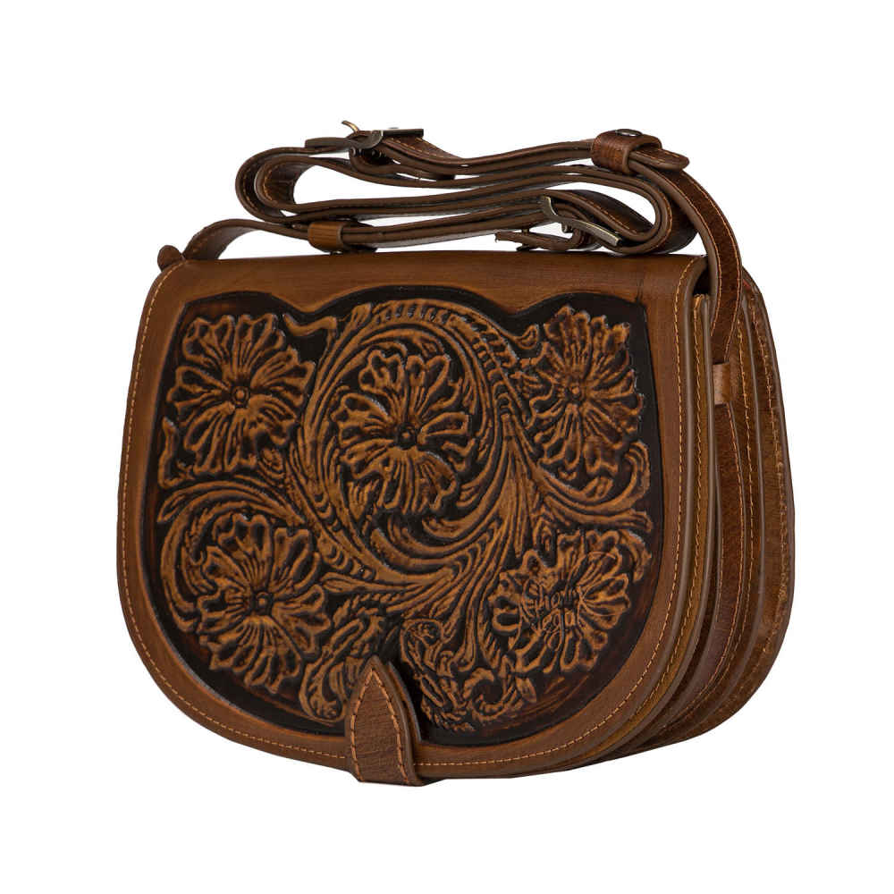 Sac bandoulière en cuir véritable fait main - Design Aynaz