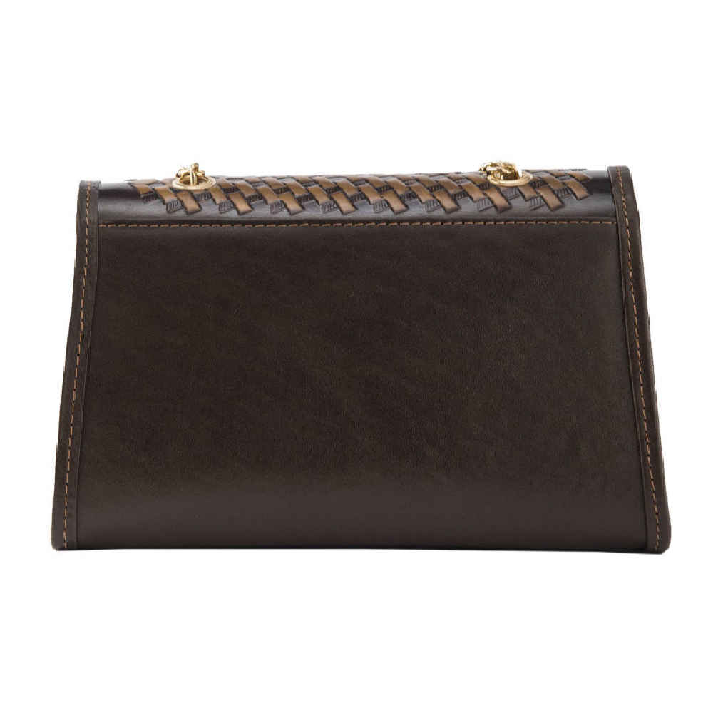 Sac bandoulière en cuir véritable fait main – Design floral