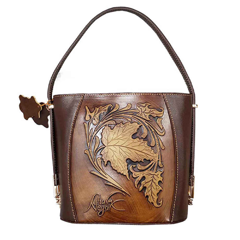 Sac bandoulière en cuir suédé fait main - Rana