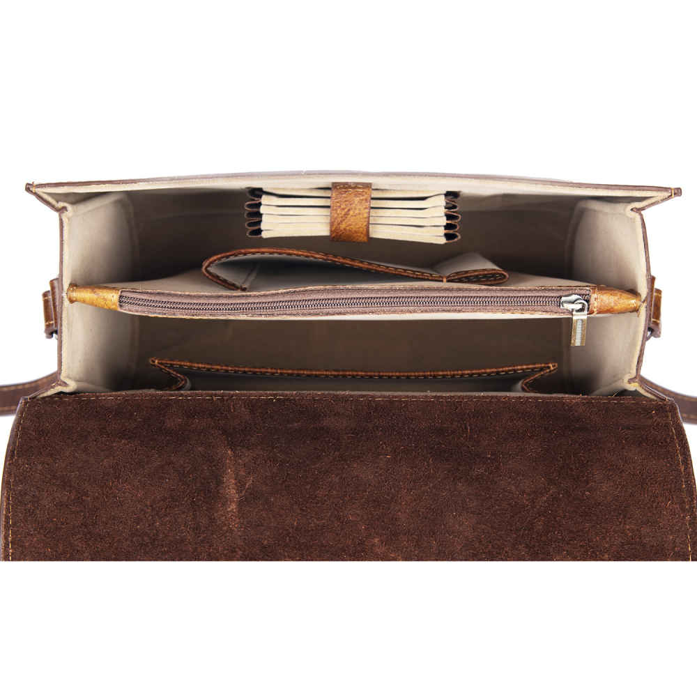 Sac bandoulière en cuir véritable fait main – Édition Tazhib