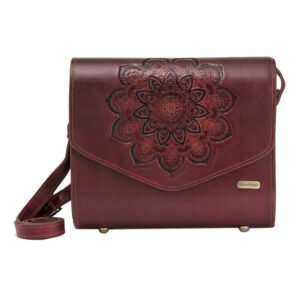 Sac bandoulière en cuir véritable fait main – Édition Tazhib