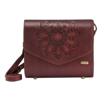 Sac bandoulière en cuir véritable fait main – Édition Tazhib