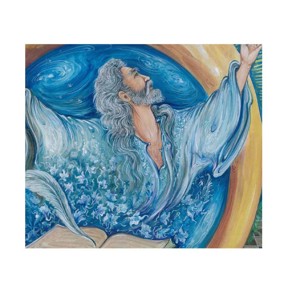 Peinture d’art miniature persan originale : Aquarelle – Poème de Khayam par Rasoul Motamedi