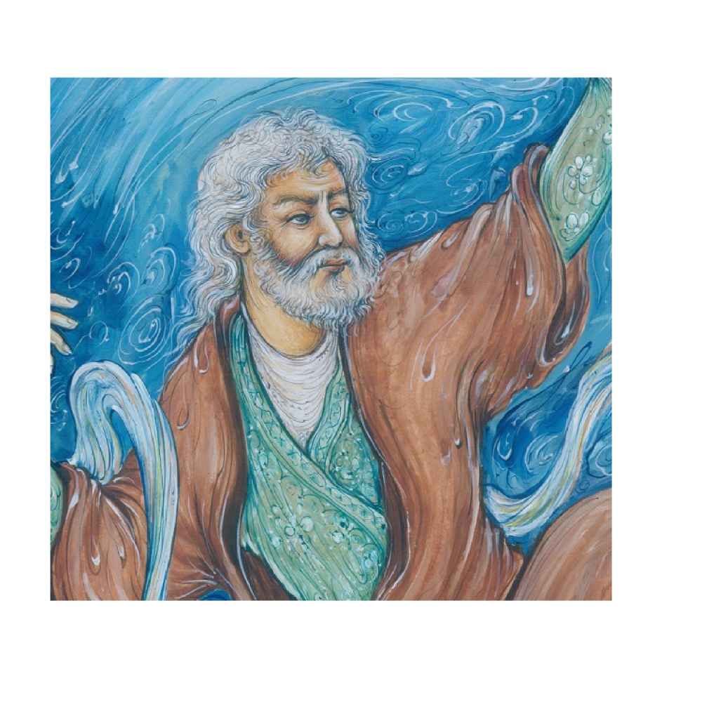 Peinture d’art miniature persan originale : Aquarelle – Khayam par Rasoul Motamedi