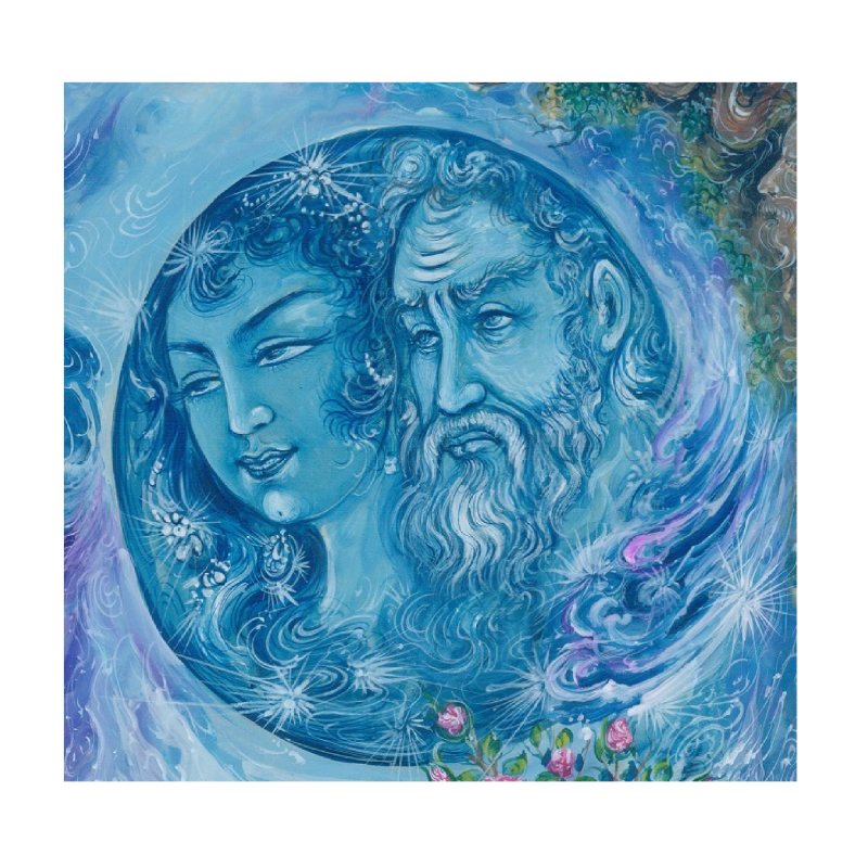 Peinture d’art miniature persan originale : Aquarelle – Khayam par Rasoul Motamedi