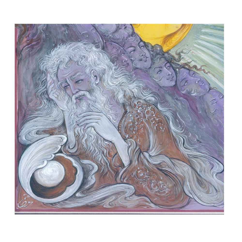 Peinture d’art miniature persan originale : Aquarelle – Khorshid par Rasoul Motamedi