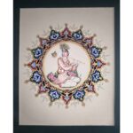 Peinture d’art miniature persan originale : Gouache sur carton – Banoo par Mohadeseh Asari
