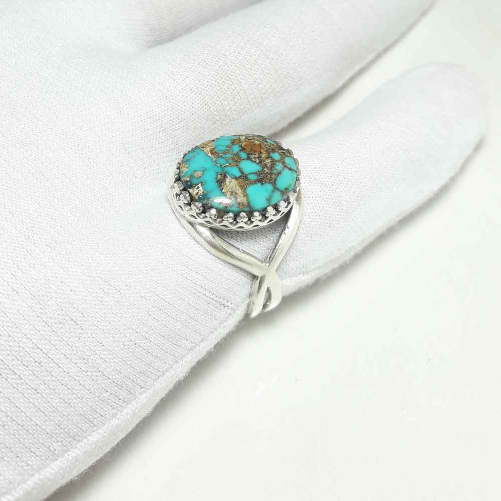 Bague en Argent Persan pour Femme avec Turquoise de Neyshabur Farahnaz