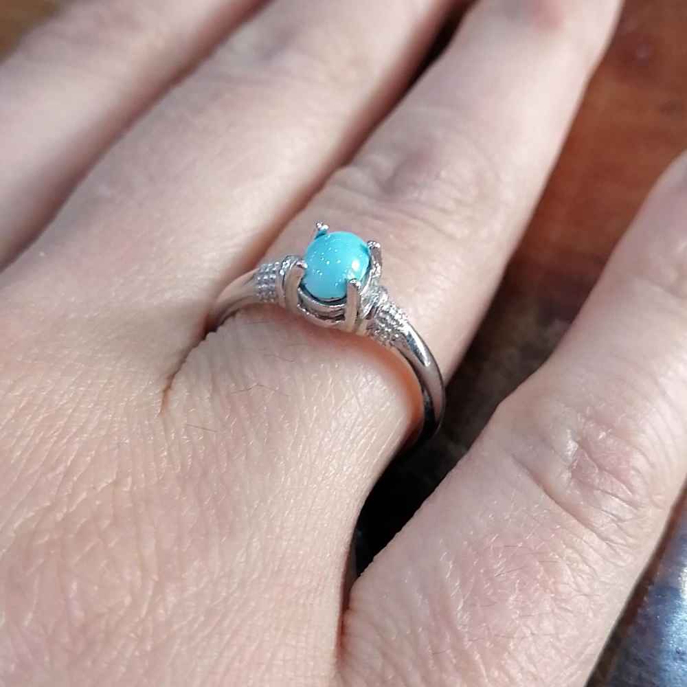 Bague en Argent Persan pour Femme avec Turquoise de Neyshabur Mana