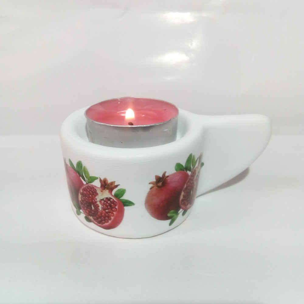 Ensemble de 2 porte-bougies en plâtre modèle Anar