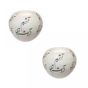 Ensemble de 2 porte-bougies en plâtre modèle Ashoob