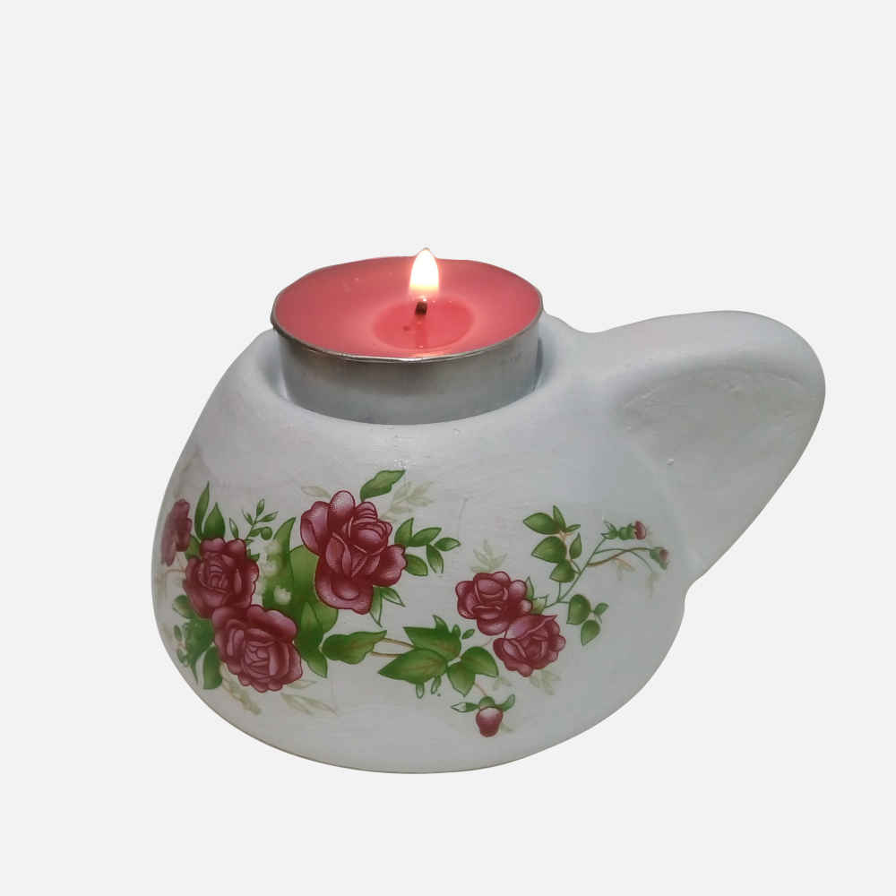 Ensemble de 2 porte-bougies en plâtre modèle Roya