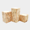 Porte-bougie cube en bois solide ensemble de 3 / Barg