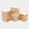 Porte-bougie cube en bois solide ensemble de 3 / Butterfly