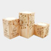 Porte-bougie cube en bois solide ensemble de 3 / Hope