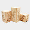 Porte-bougie cube en bois solide persan ensemble de 3 / Raghs Sama