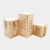 Porte-bougie cube en bois solide ensemble de 3 / Vase