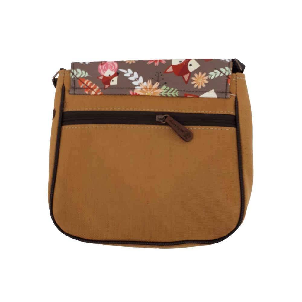 Ensemble sac bandoulière boho et écharpe avec motif renard