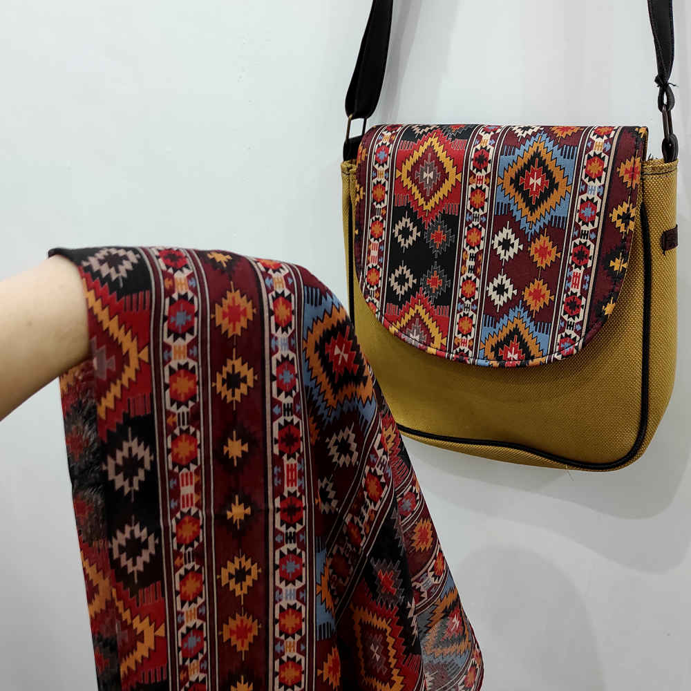 Ensemble sac bandoulière boho et écharpe avec motif Jajim