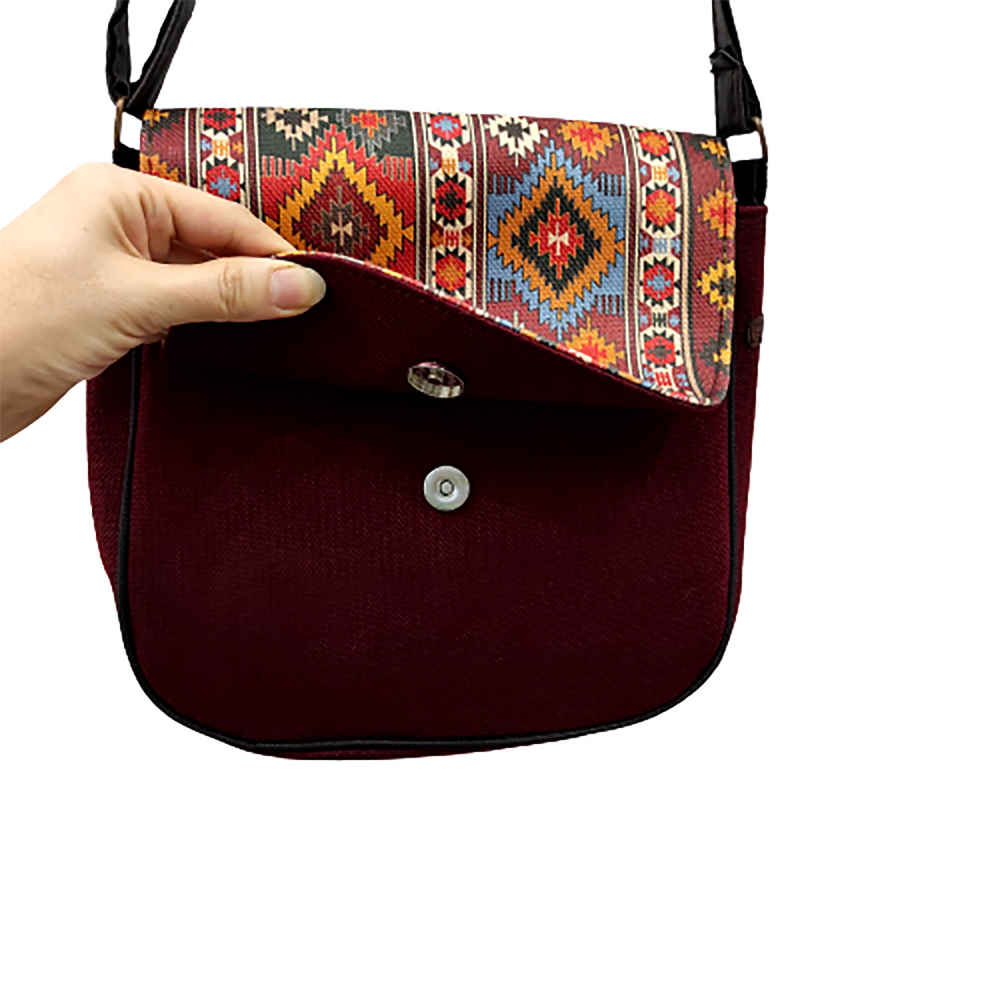 Ensemble sac bandoulière boho et écharpe avec design traditionnel