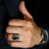 Bague en argent Sulemani Hakik persane pour homme Hooman