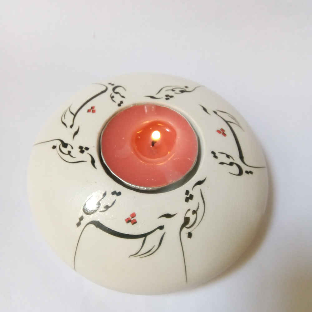 Porte-bougie en plâtre modèle Aramesh