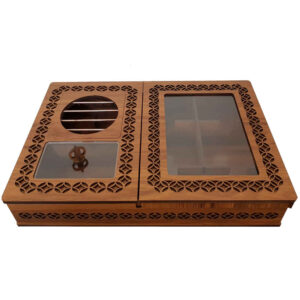 Boîte de Rangement pour Sachets de Thé en Bois avec Chauffe-Sachet Arnika