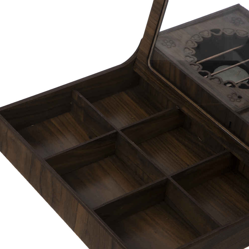 Boîte de Rangement pour Sachets de Thé en Bois avec Chauffe-Sachet Hamta