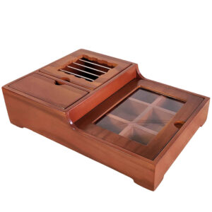 Boîte de Rangement pour Sachets de Thé en Bois avec Chauffe-Sachet Nafas