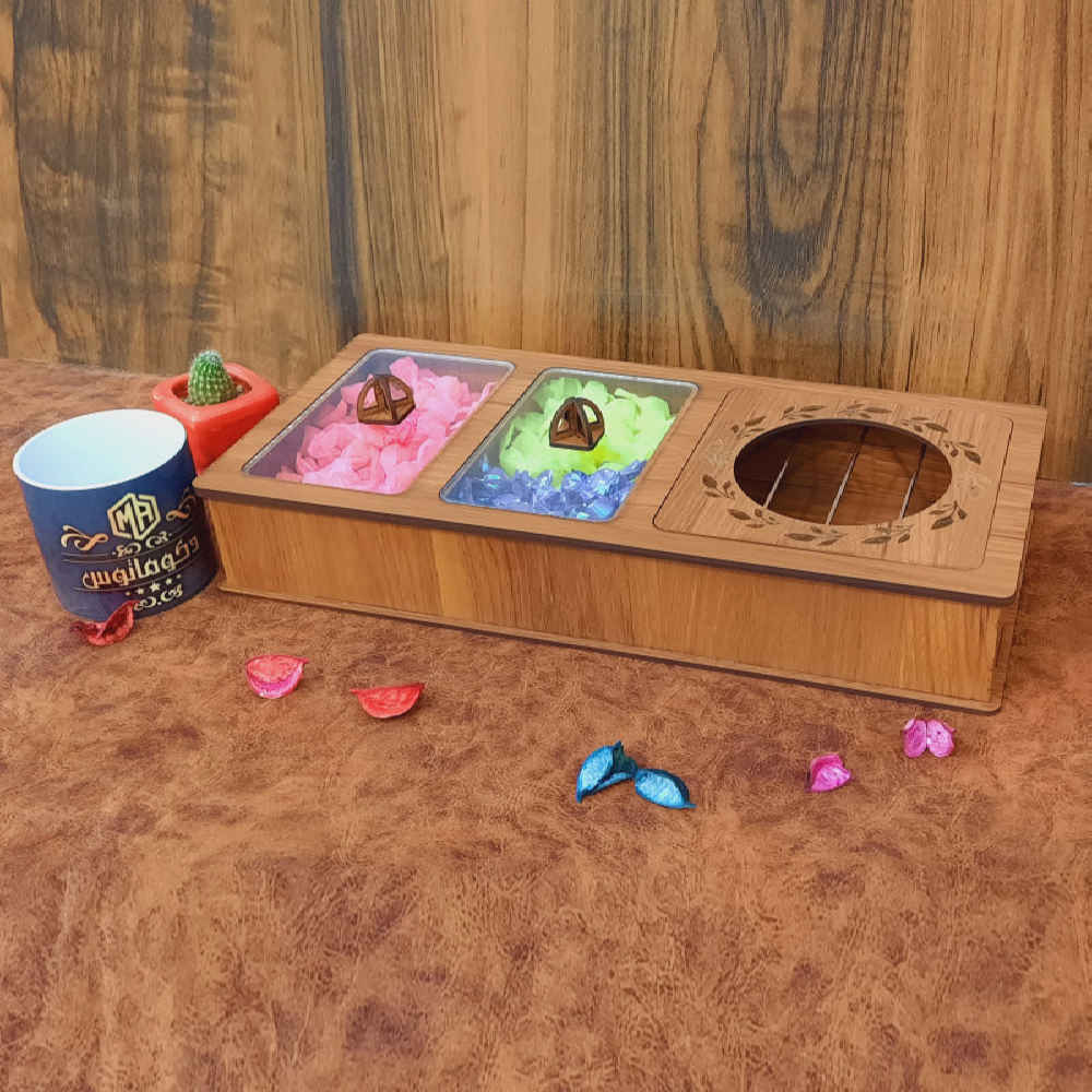 Boîte de Rangement pour Sachets de Thé en Bois avec Chauffe-Sachet Narges