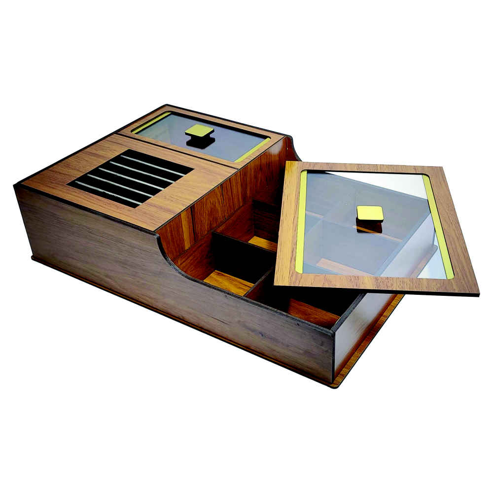 Boîte de Rangement pour Sachets de Thé en Bois avec Chauffe-Sachet Negar