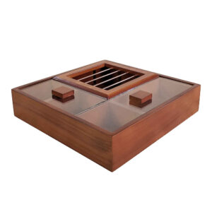 Boîte de Rangement pour Sachets de Thé en Bois avec Chauffe-Sachet Rasta
