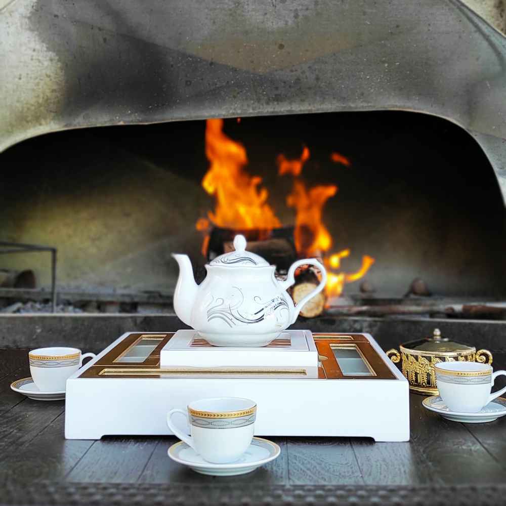 Boîte de Rangement pour Sachets de Thé en Bois avec Chauffe-Sachet Yasna