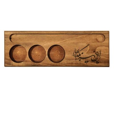 Porte-bougie en bois rustique décor de table persan Sher