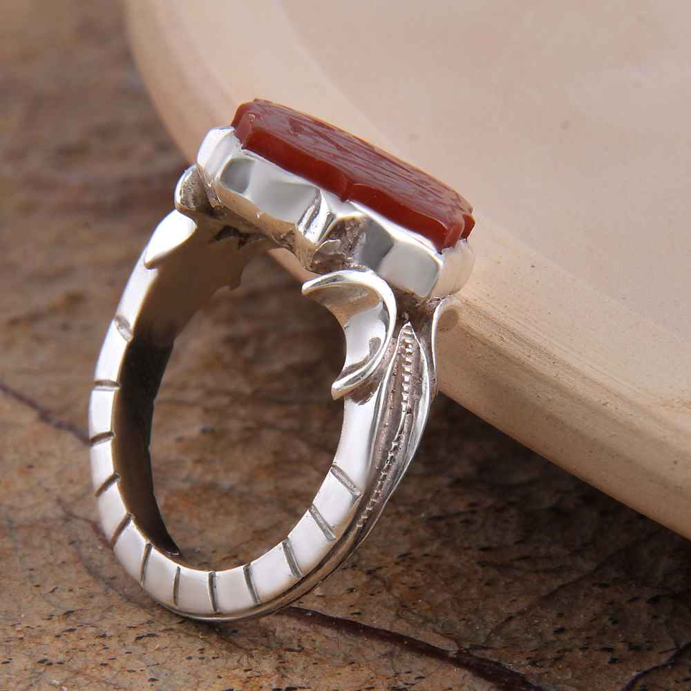 Bague en argent Aqeeq yéménite islamique pour hommes – Ya Zahra