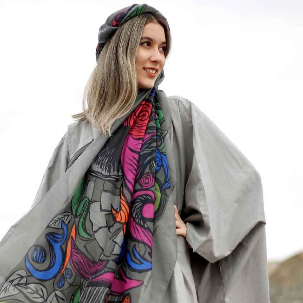 Châle Persan Imprimé Artistique & Léger Vojoud