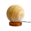 Lampe globe de sel persane – design fait main avec base en bois