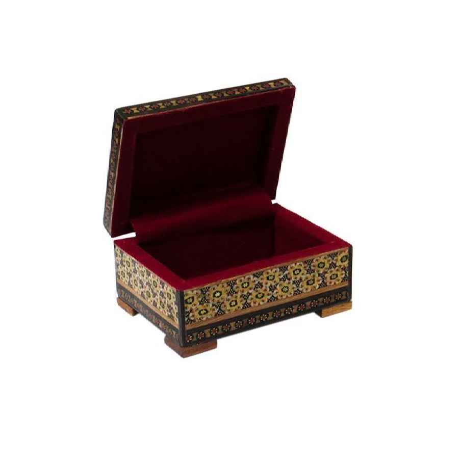 Boîte à bijoux en bois artisanale avec design persan Khatam – Behnaz