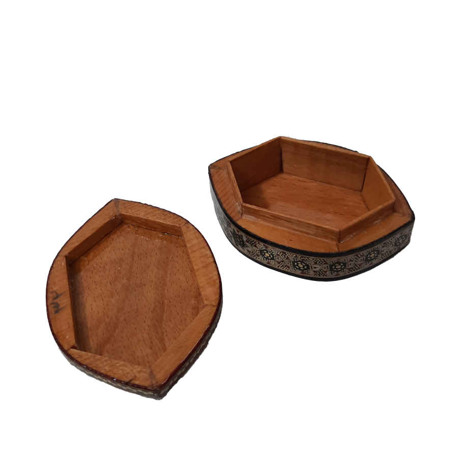 Boîte à bijoux en bois artisanale avec design persan Khatam – Cheshmi
