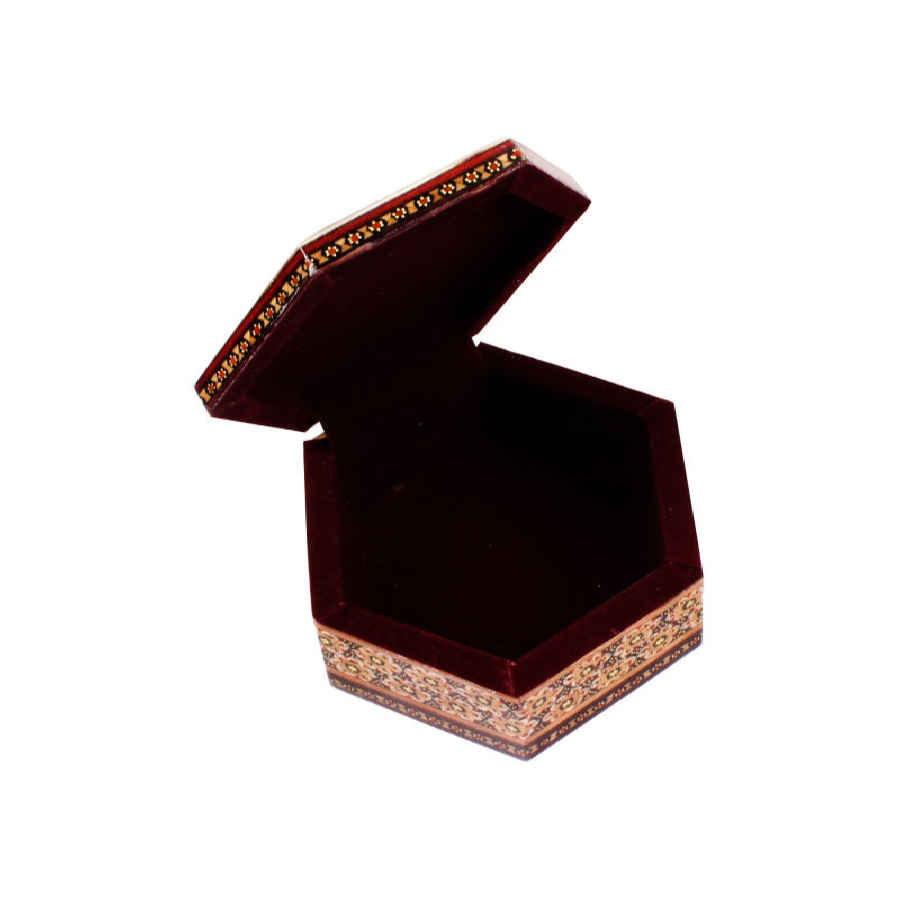 Boîte à bijoux en bois artisanale avec design persan Khatam – Javan