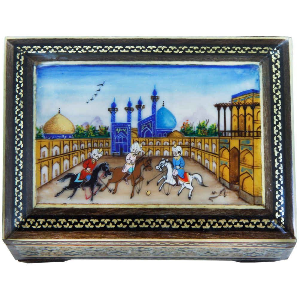 Boîte à bijoux en bois artisanale avec design persan Khatam – Naghsh Jahan