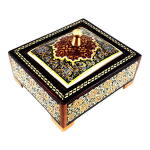 Boîte à bijoux en bois artisanale avec design persan Khatam – Venoon