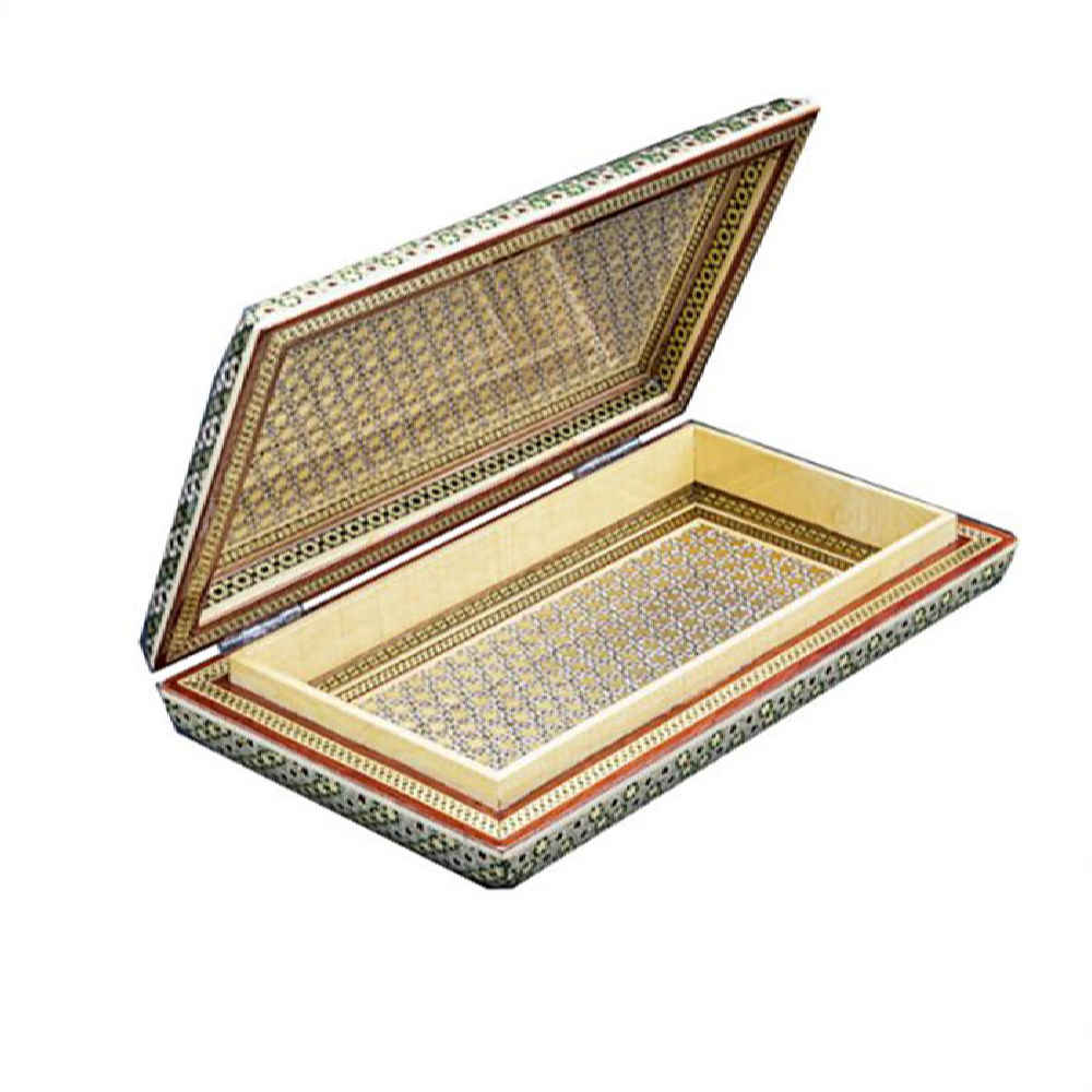 Boîte à bijoux en bois artisanale avec design persan Khatam – Zhila