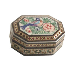 Boîte à bijoux en bois artisanale avec design persan Khatam – Anahita