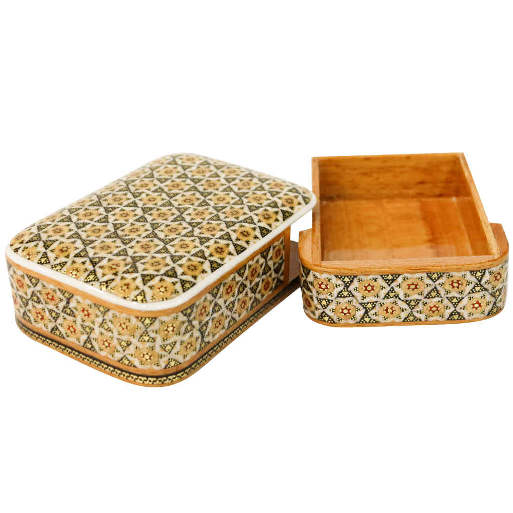 Boîte à cartes en bois persane – Hana émaillée Khatam