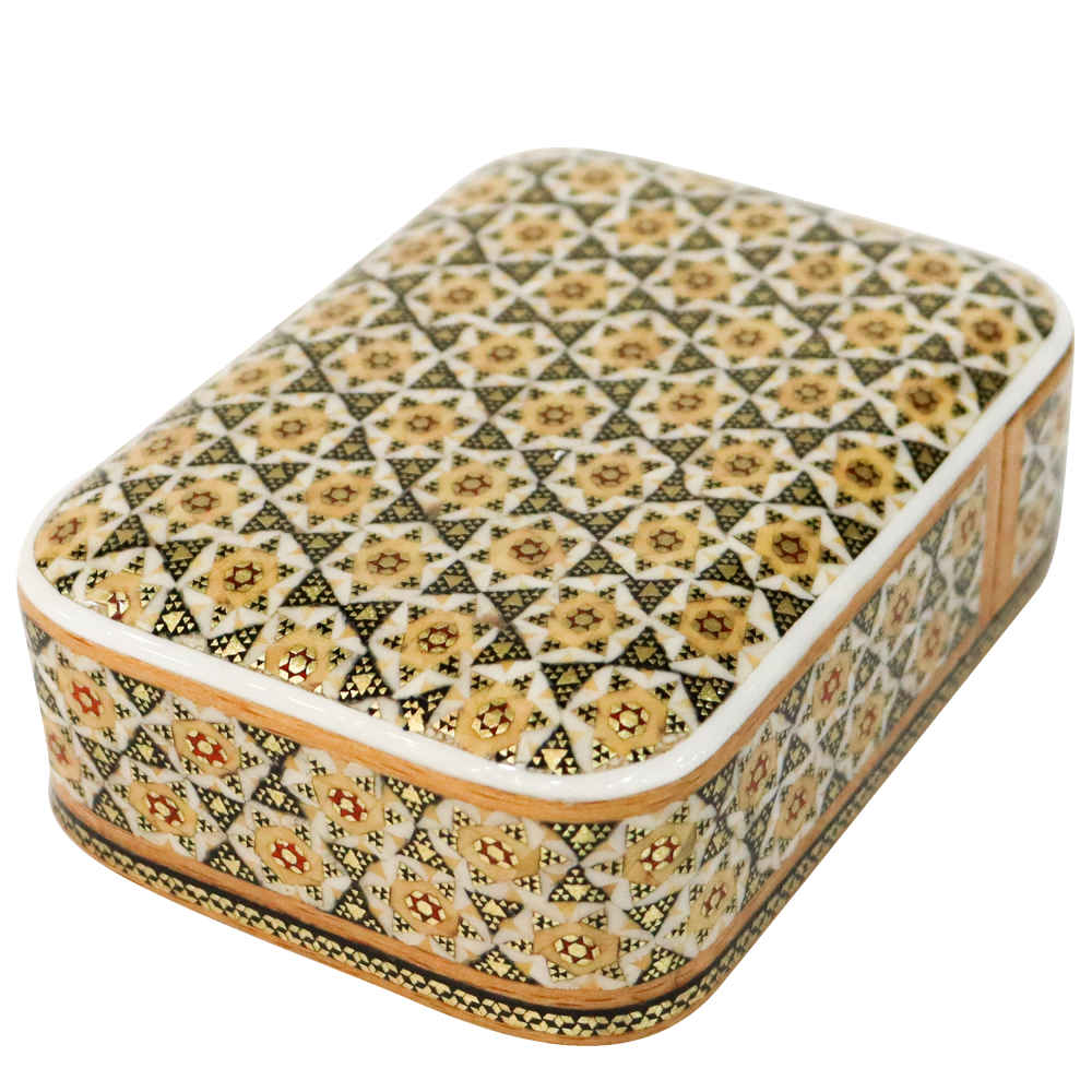 Boîte à cartes en bois persane - Hana émaillée Khatam