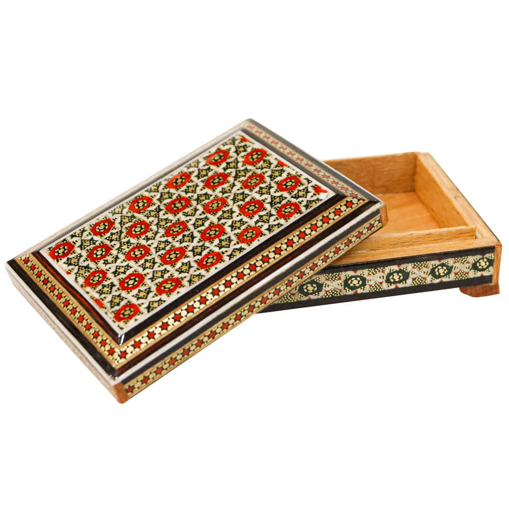 Boîte à cartes en bois persane – Laya émaillée Khatam