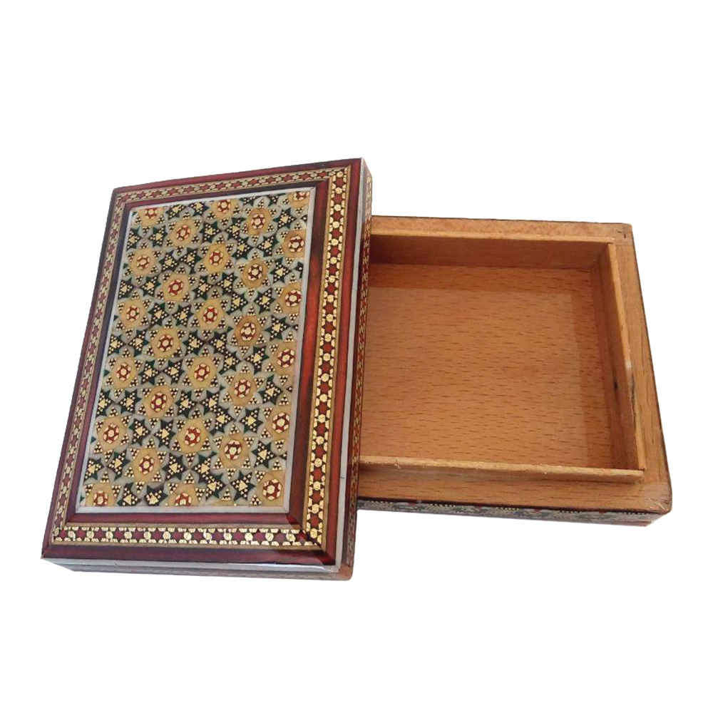 Boîte à cartes en bois persane – Taraneh émaillée Khatam